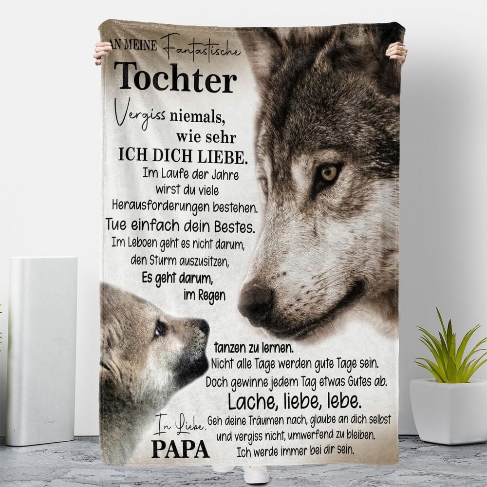 Decke vom Vater an die Tochter - "Du bist die ganze Welt für mich" s09sp09 Couch Blanket (Printed in the EU)