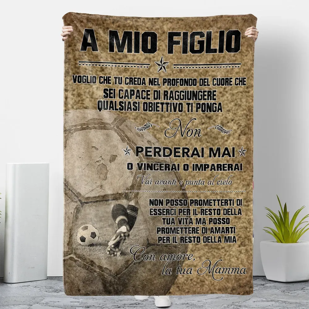 IT - Coperta A Mio Figlio Voglio che tu creda nel Con amore la tua Mamma Couch Blanket (Printed in the EU) white s