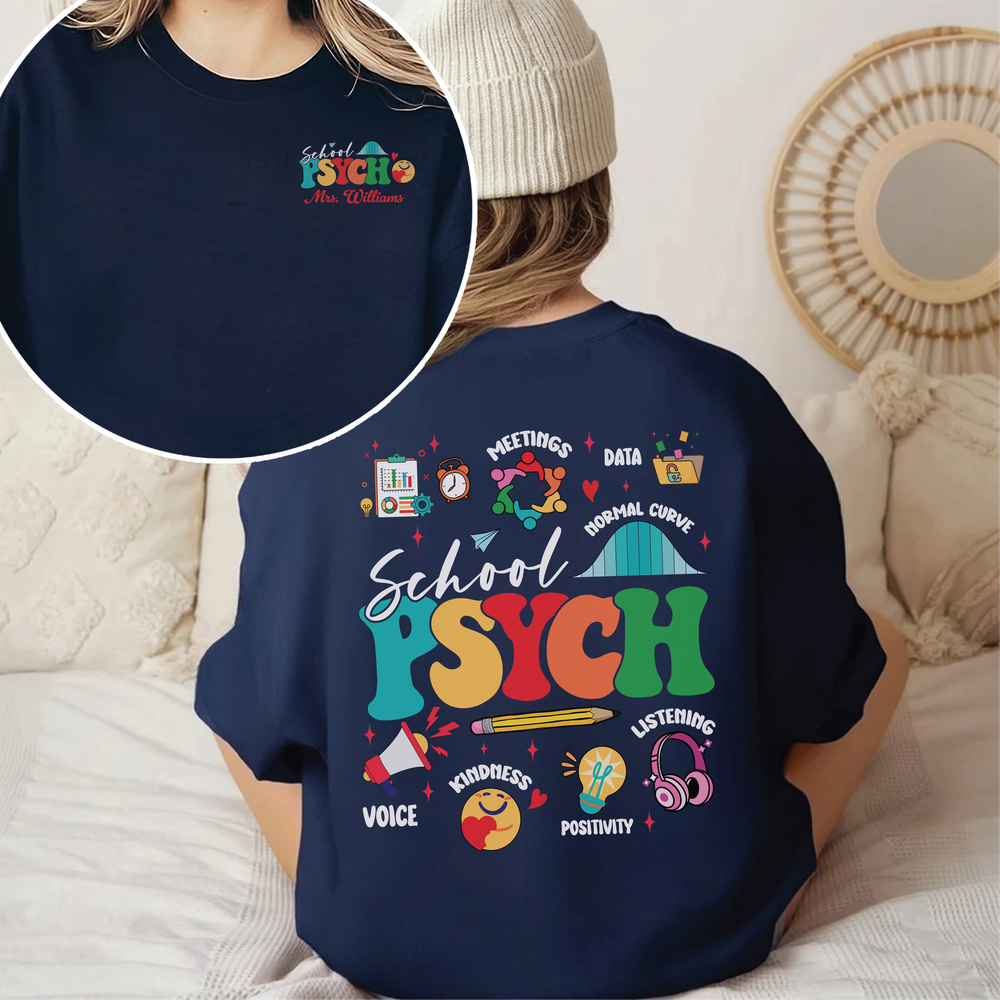 School Psych Sweatshirt, Retro School Psychologist Sweatshirt, School Psych Sweatshirt, Teacher Appreciation, Psychology Shirt Unisex Sweatshirt white s