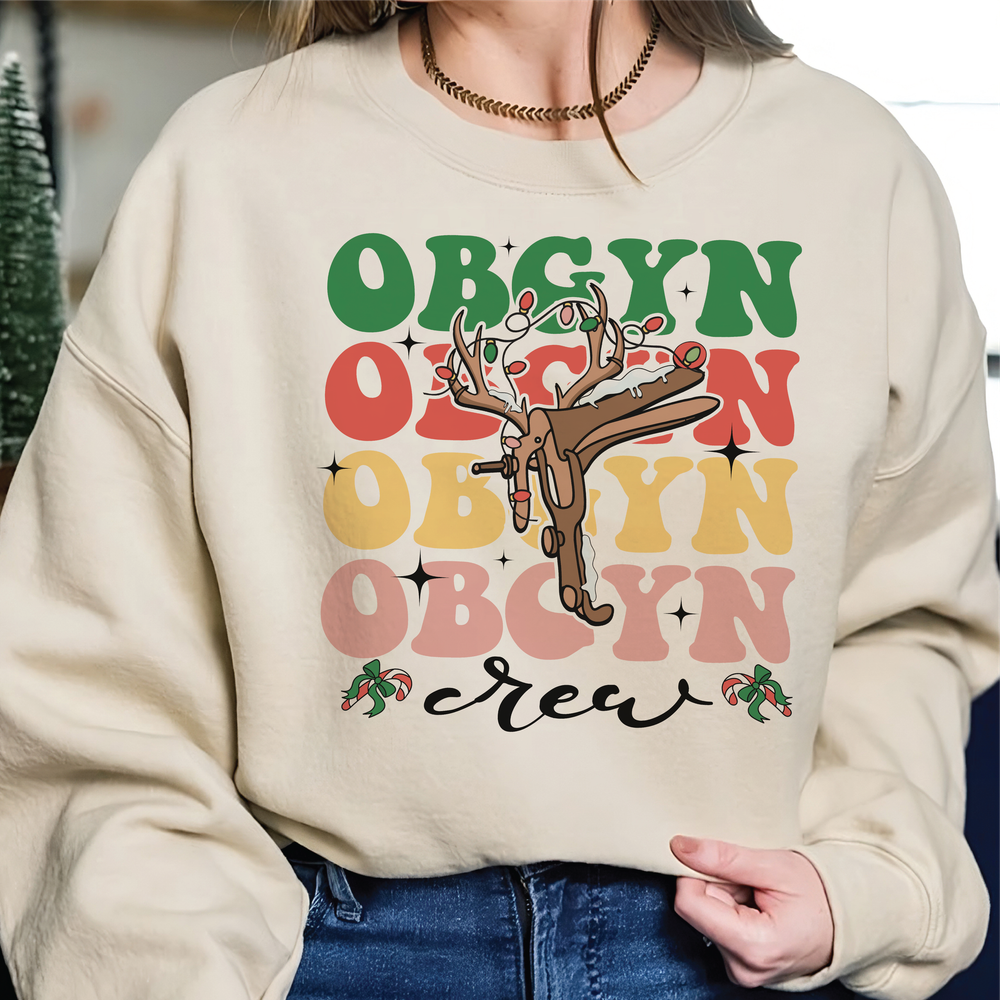 Obgyn Nurse Christmas Sweatshirt, Obgyn Nurse Tshirt, Obgyn Nurse Gift, Gynecology shirt, Obgyn Shirt, Obstetrics shirt, Obstetrics Gift Unisex Sweatshirt white s