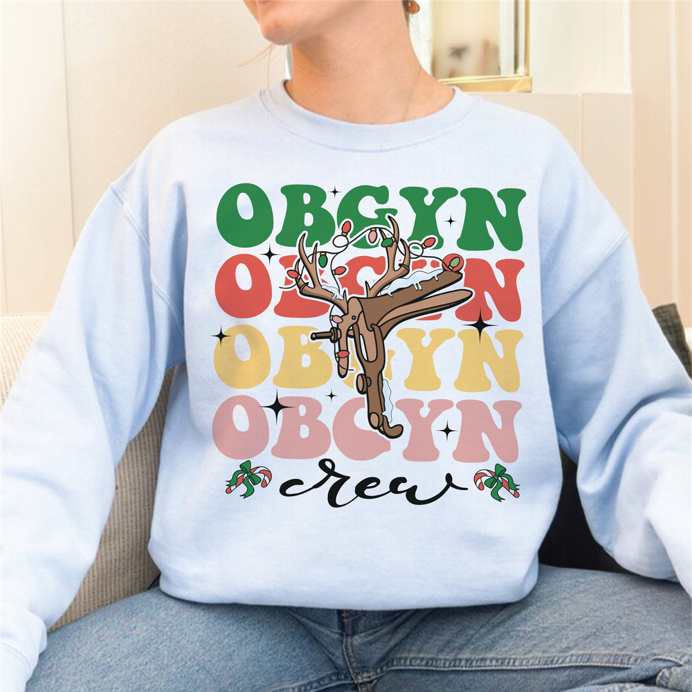 Obgyn Nurse Christmas Sweatshirt, Obgyn Nurse Tshirt, Obgyn Nurse Gift, Gynecology shirt, Obgyn Shirt, Obstetrics shirt, Obstetrics Gift Unisex Sweatshirt white s