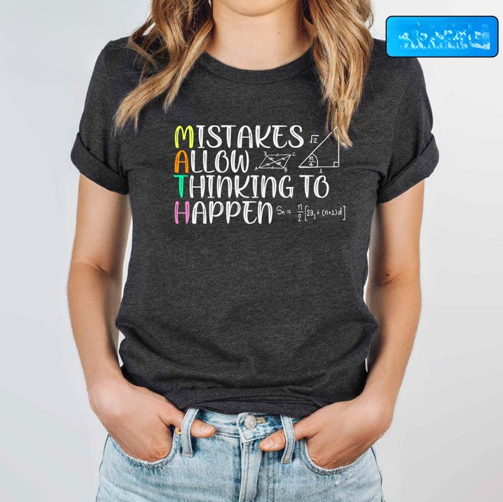 Mistakes Allow Thinking To Happen Math Teacher Shirt Unisex Premium Hoodie black s