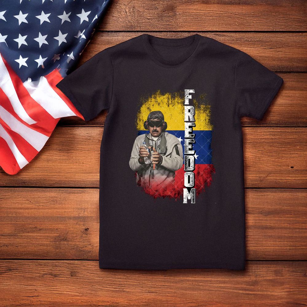 Maduro Captured Venezuela Libre Freedom Shirt Unisex Standard T-Shirt black s