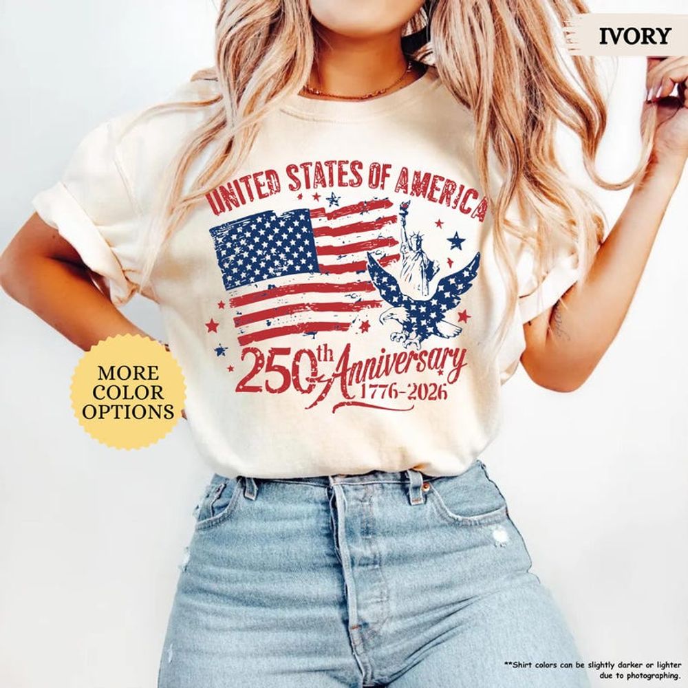United States Of America 250th Anniversary 1776-2026 Shirt Unisex Standard T-Shirt white s