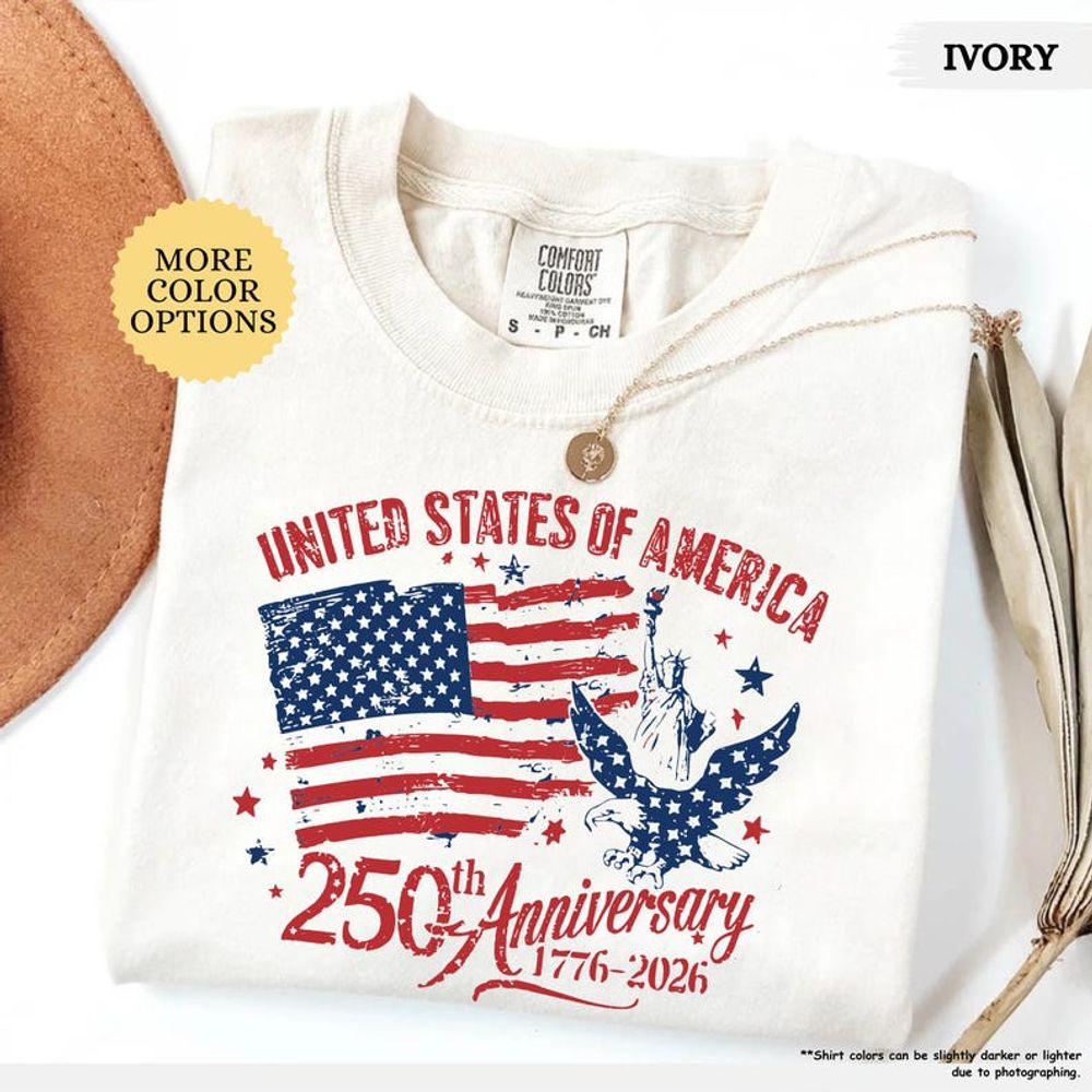 United States Of America 250th Anniversary 1776-2026 Shirt Unisex Standard T-Shirt white s