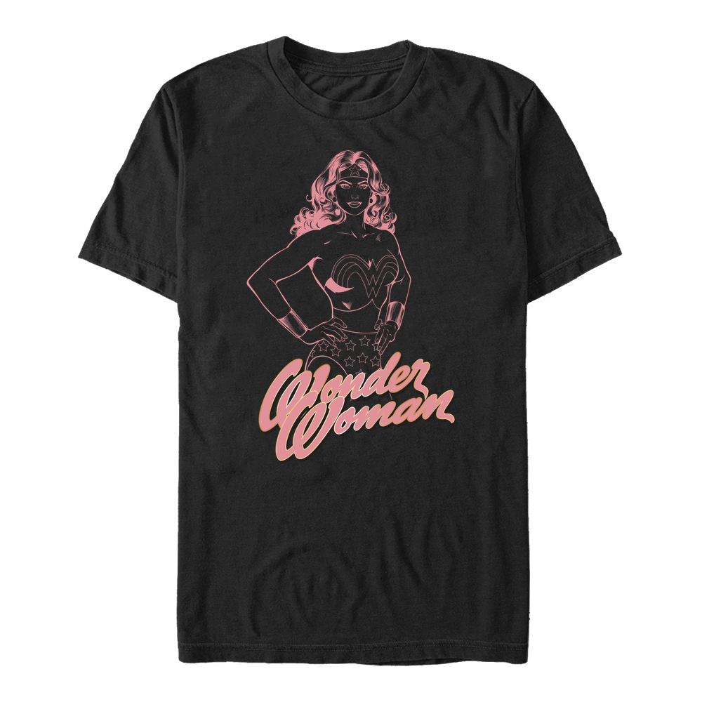 Wonder Woman Pink Outline T-Shirt — Officially Licensed DC Merch | AuthenticFanGifts