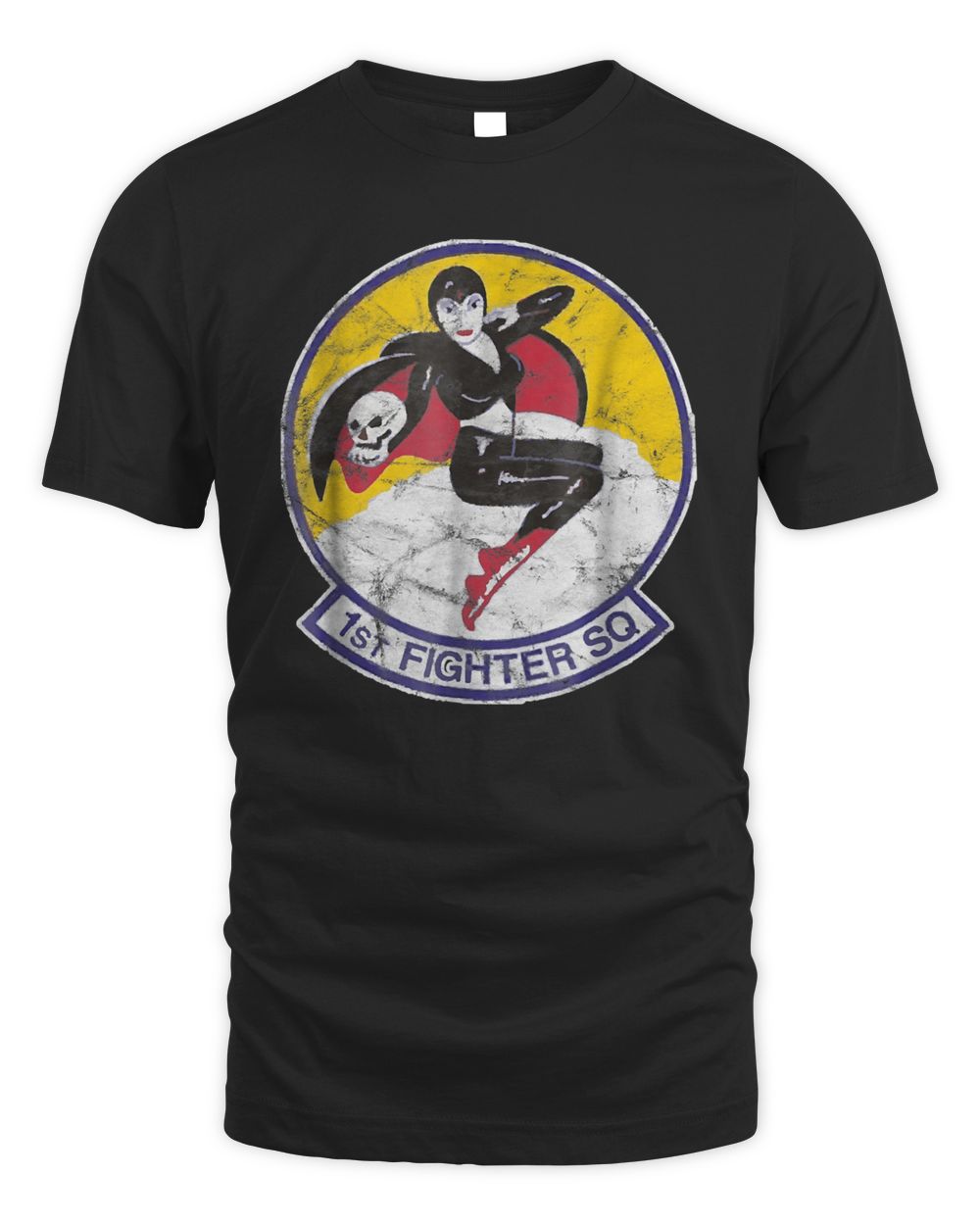 1st Fighter Squadron Vintage Patch Insignia T-shirt Men's Standard T-Shirt black s