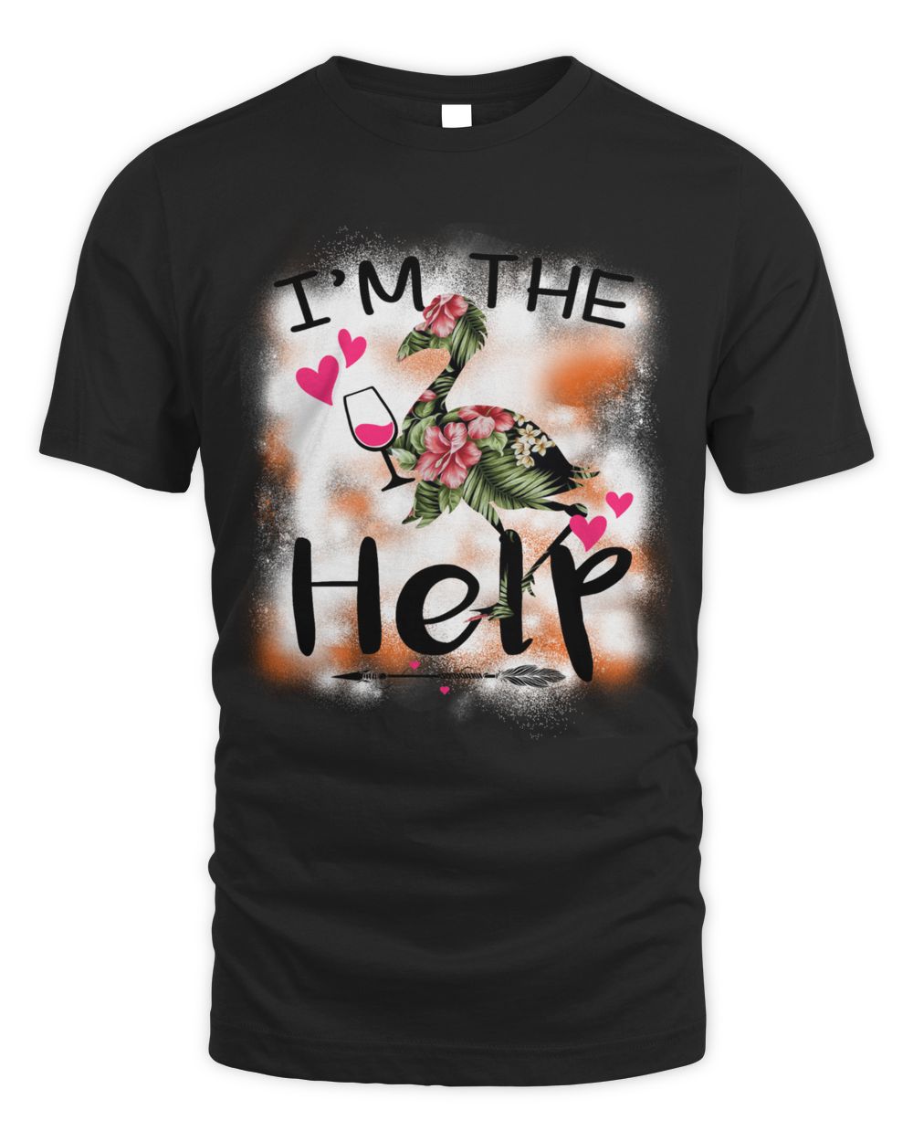 I'm the help floral flamingo Men's Standard T-Shirt black s