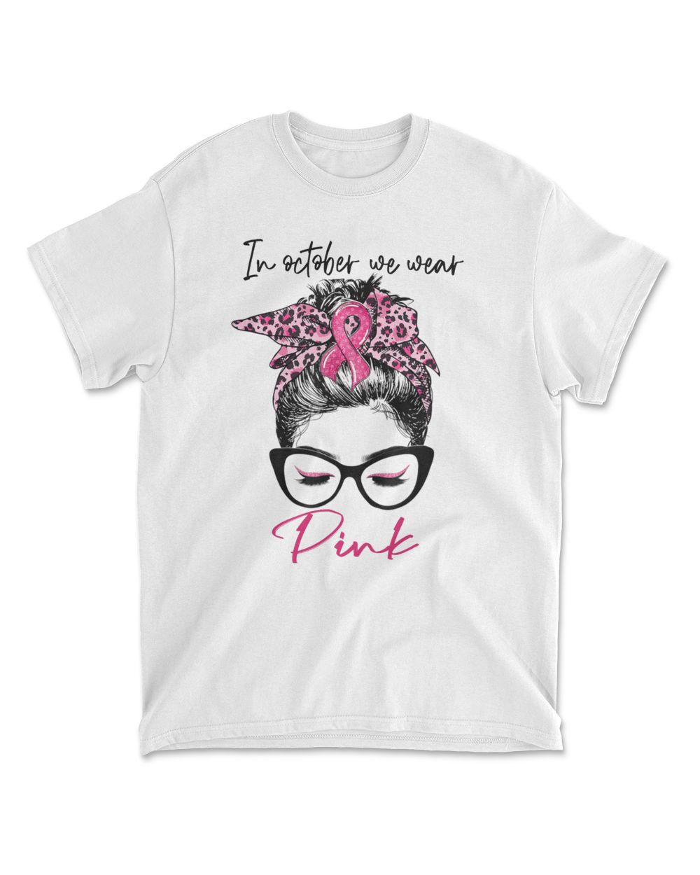 In October We Wear Pink Men's Standard T-Shirt white s