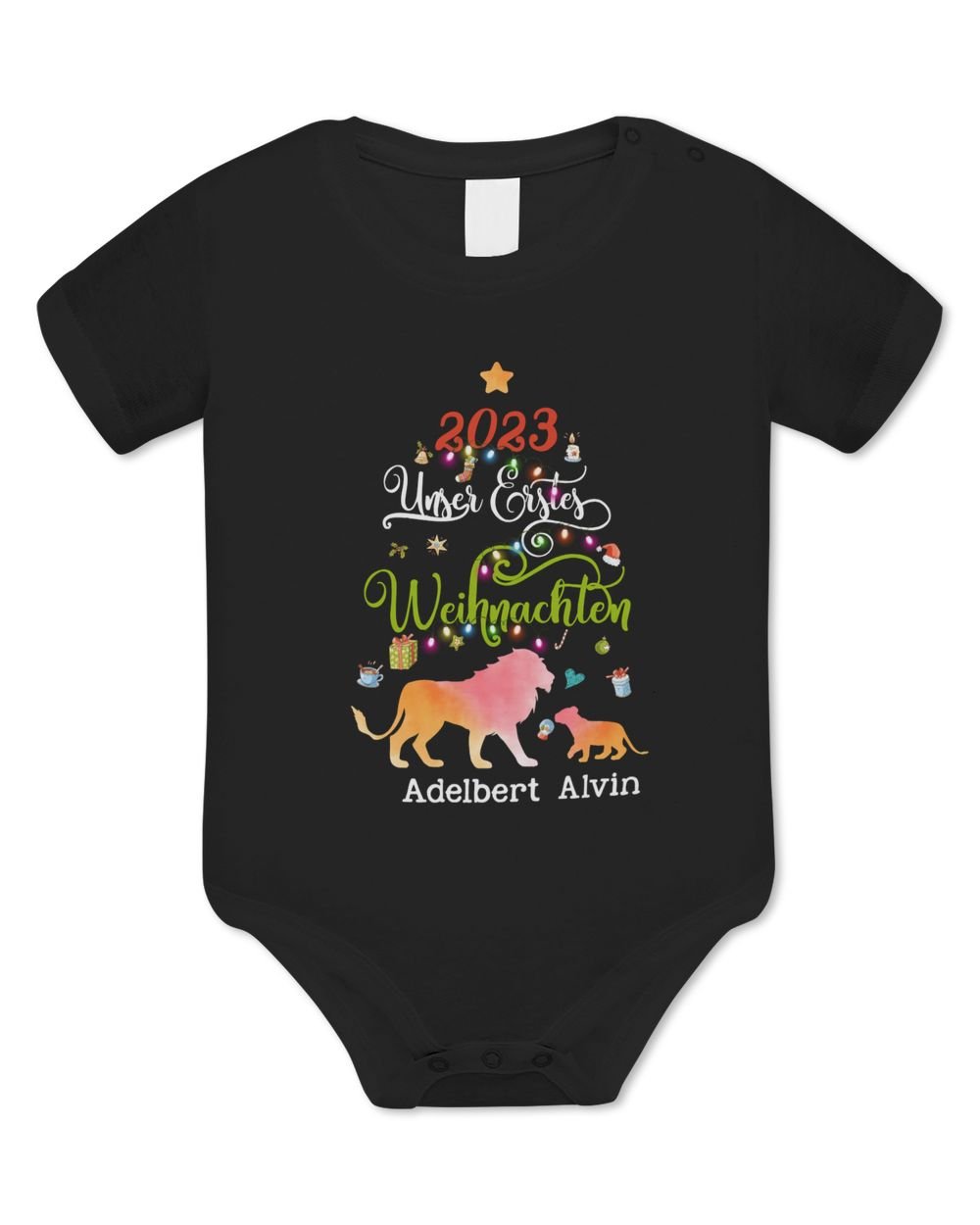 Unser erstes Weihnachten Baby Bodysuit - EU black 3m