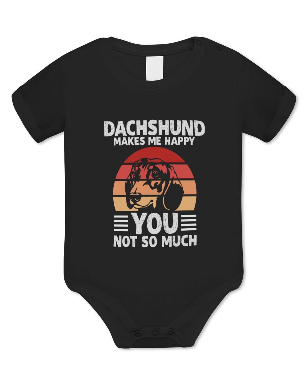 DACHSHUND MAKES ME HAPPY Baby Bodysuit - EU black 3m