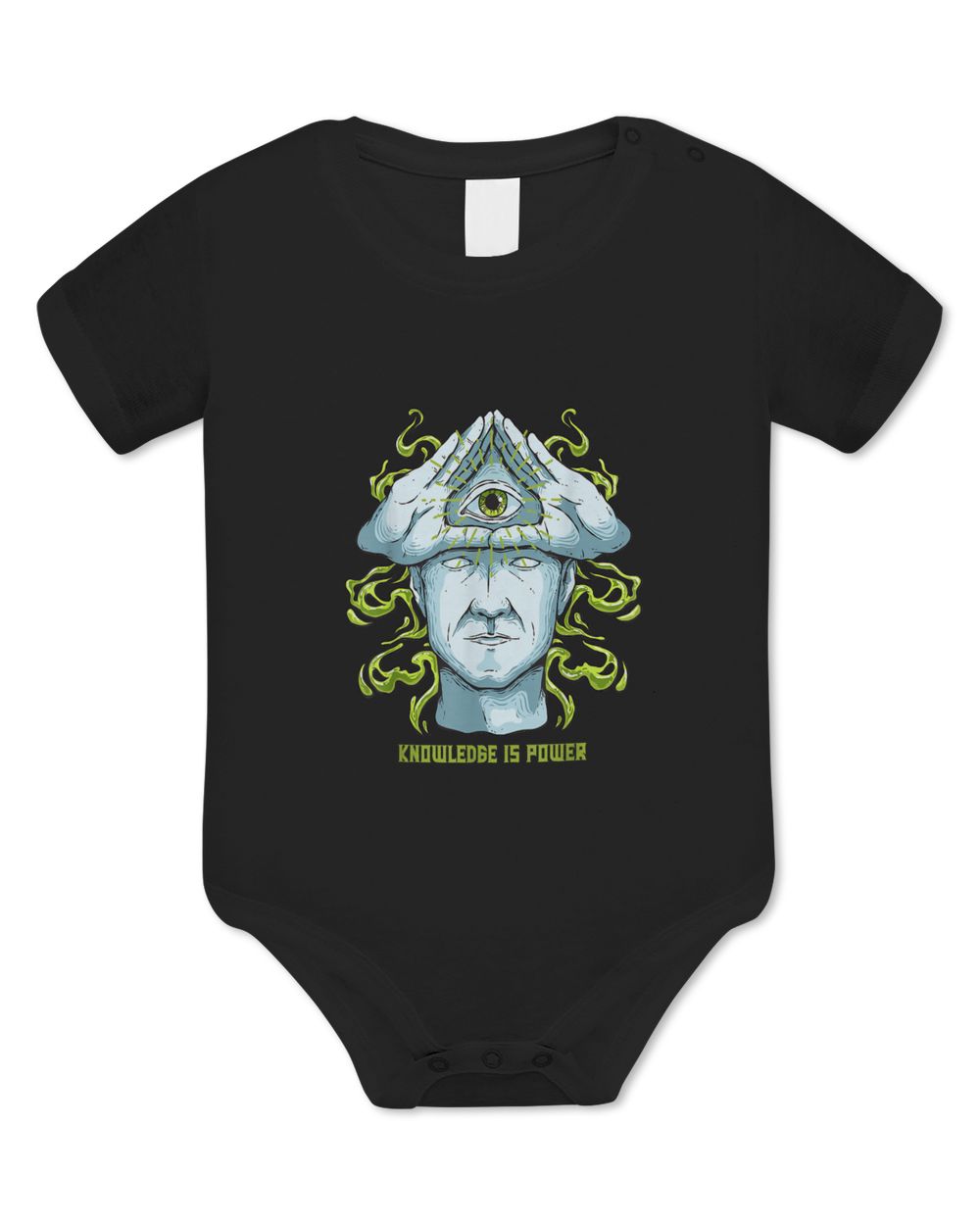 Knowledge Is Power Illuminati Pyramid All-seeing Eye62 Baby Bodysuit - EU black 3m