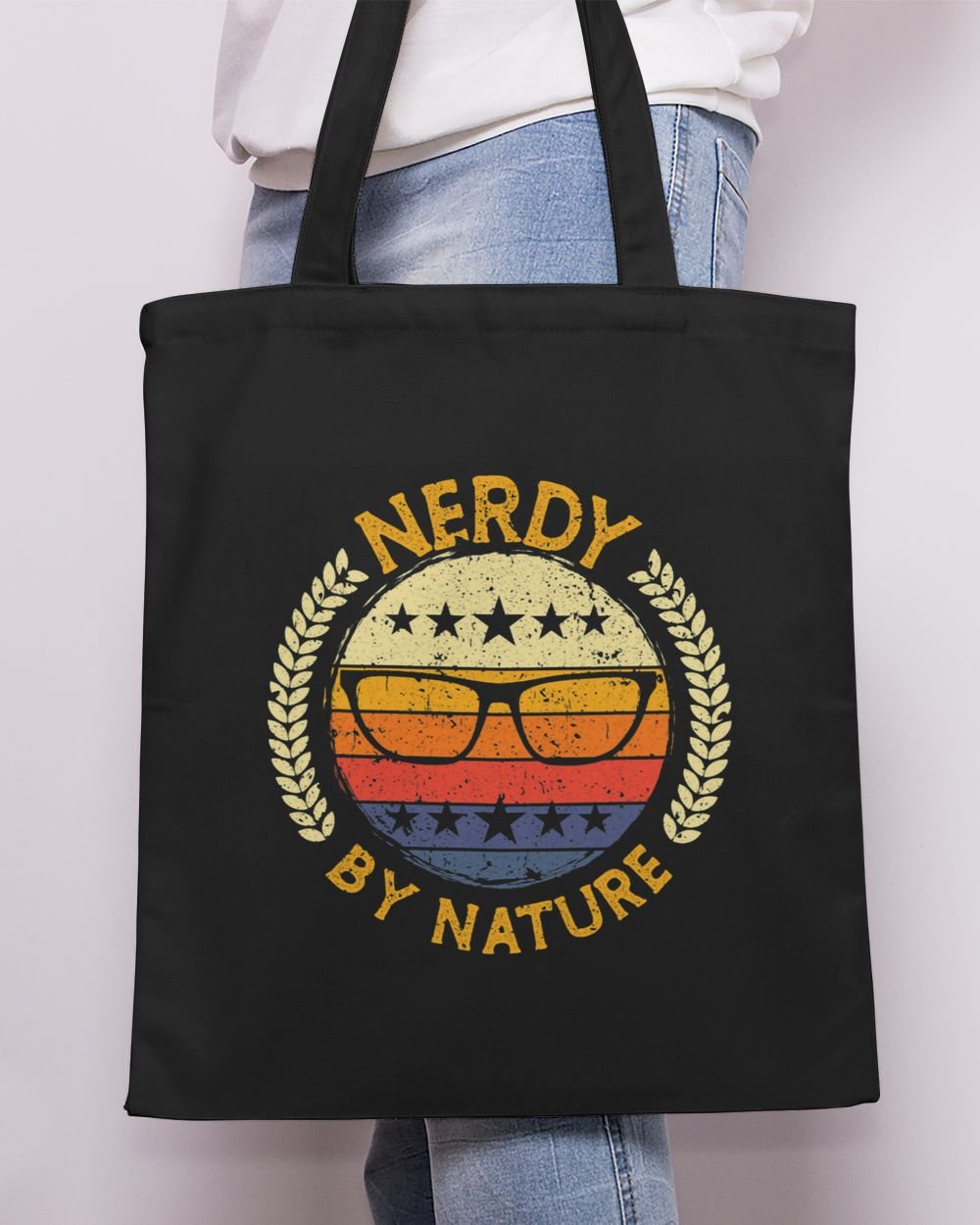 Nerdy by nature design for computer freaks nerds geeks Tote Bag - Printed in the EU black onesize
