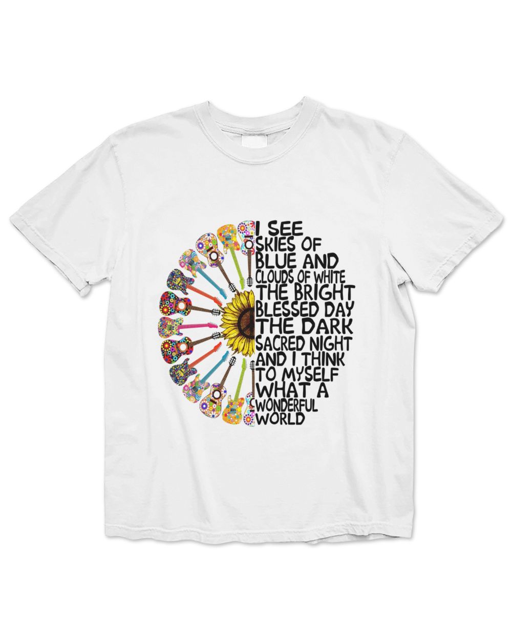 Hippie I See Skies Of Blue And Clouds Heavyweight Garment-Dyed T-Shirt – Comfort Colors white s