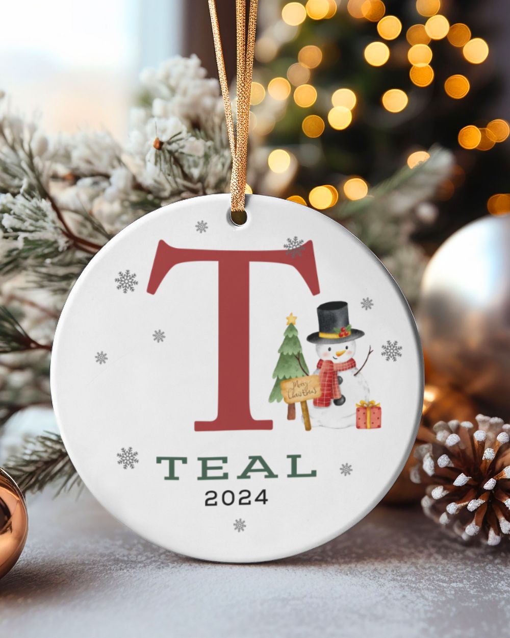 Fbus00723 Teal OR1 Circle Ceramic Ornament (US) white one-sided 1pcs