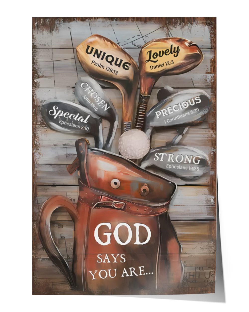 God says you are ... Golf Poster Satin Portrait Poster (16x24in)