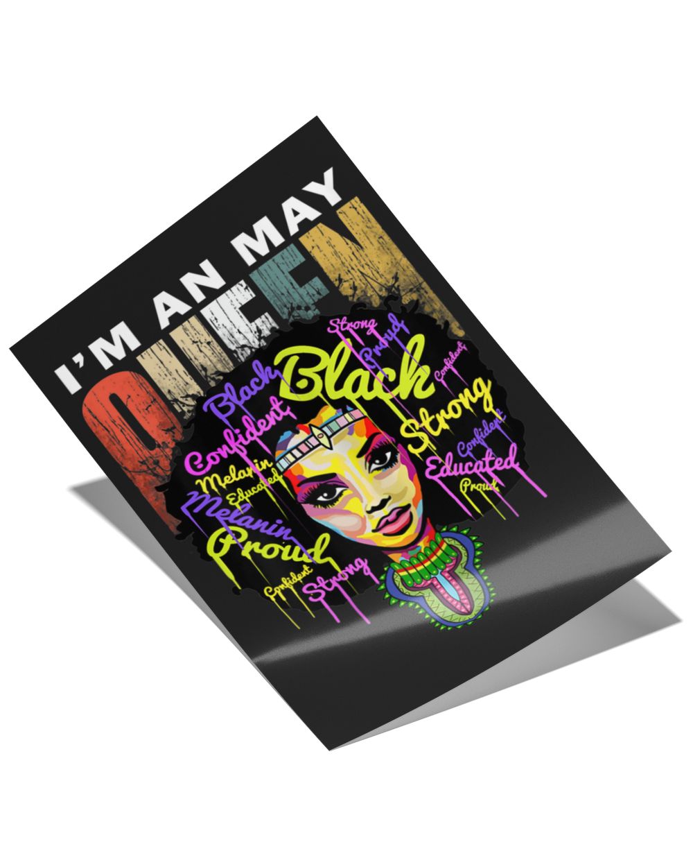 Womens May Birthday Shirts for Women Gifts - Im Black Queen Girl T-Shirt Satin Portrait Poster (16x24in) black 16x24in