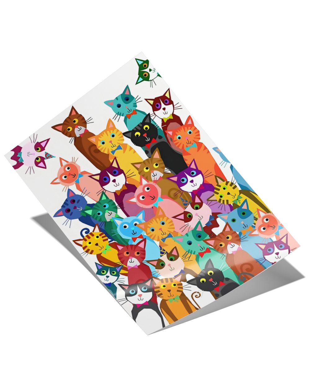 ETTP26 Colorful Cats Satin Portrait Poster (16x24in)