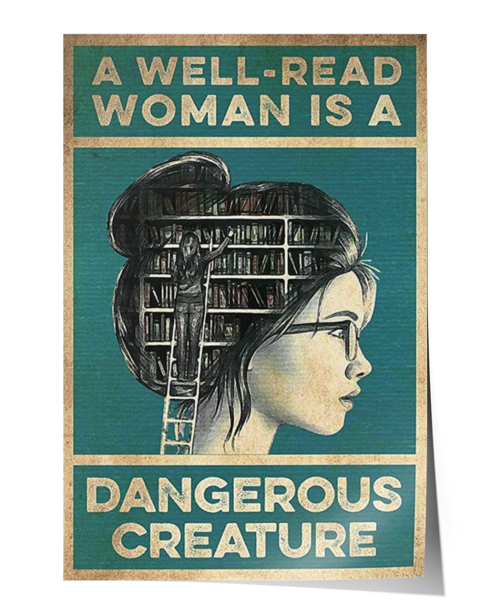A Well-Read Woman Satin Portrait Poster (12x18in)