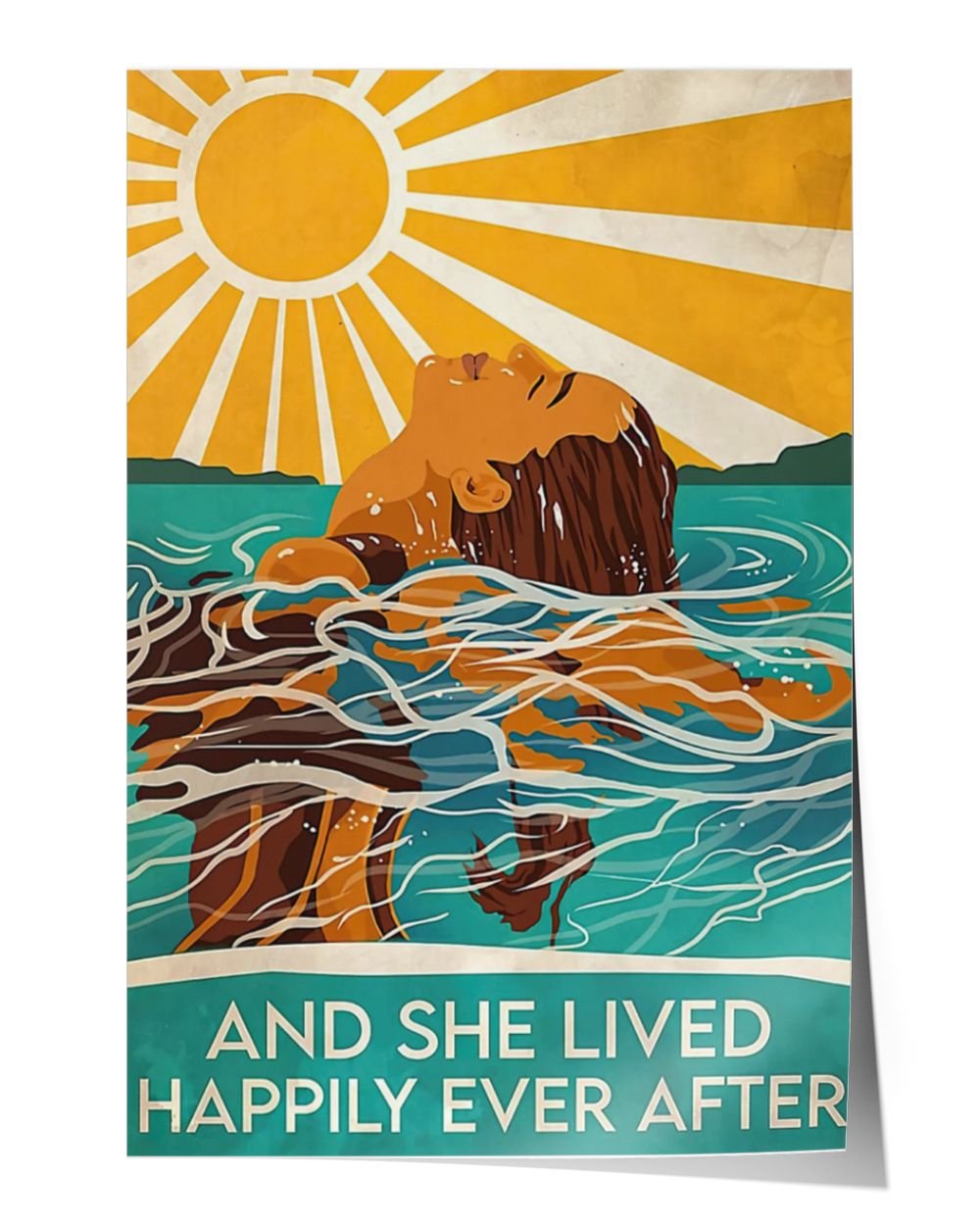 And she lived happily ever after poster Satin Portrait Poster (12x18in) white 12x18in
