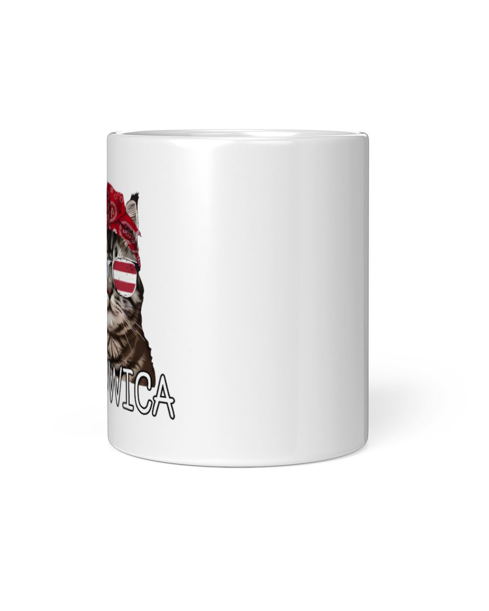 Meowica bandana  July 4th gifts Cat Lovers White Mug white 11oz