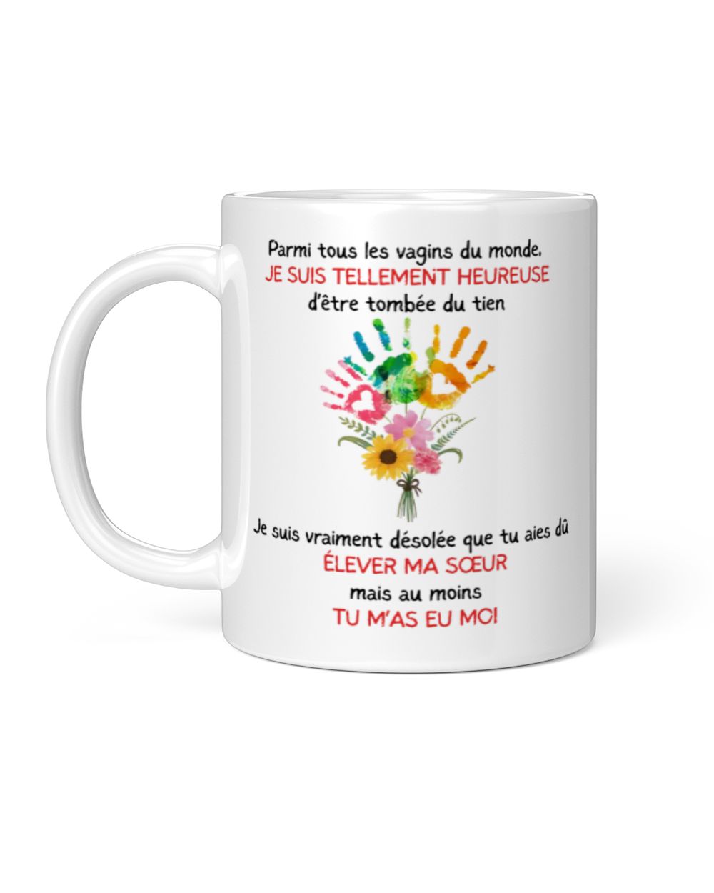 Mug Humour Fête des Mères – Cadeau Première Maman – Tu m’as eu moi White Mug white 11oz