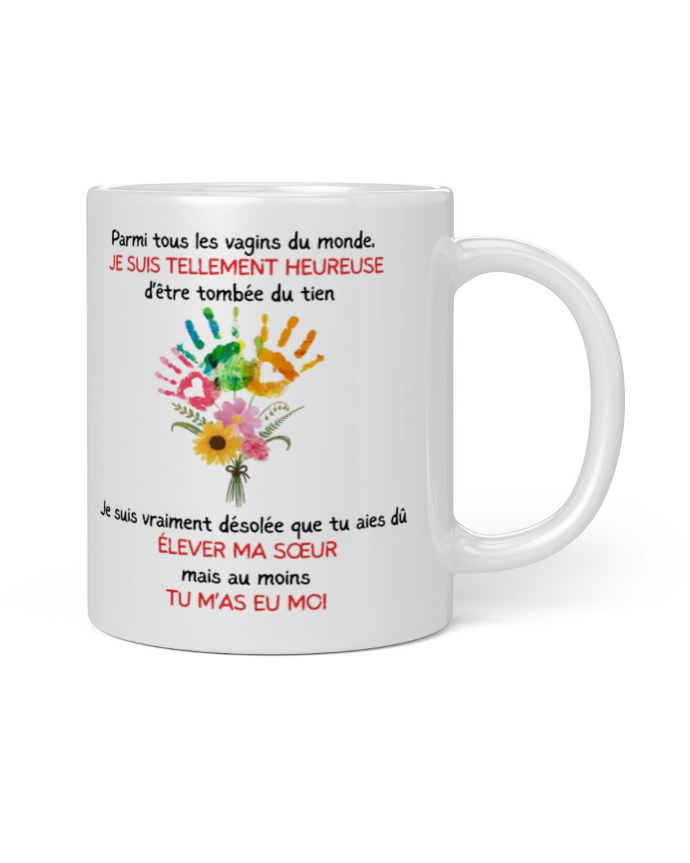 Mug Humour Fête des Mères – Cadeau Première Maman – Tu m’as eu moi White Mug white 11oz