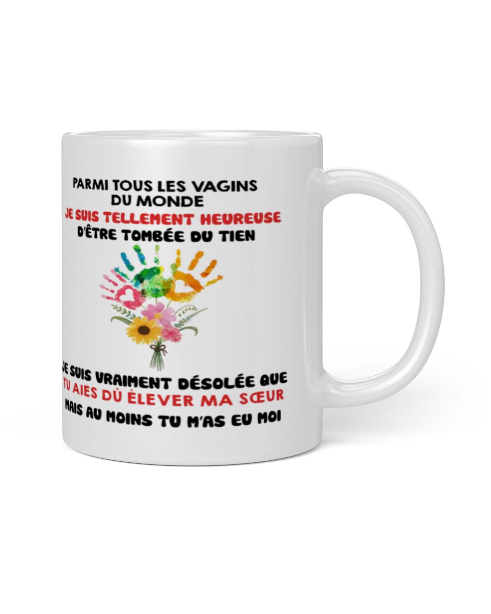 Mug Humour Fête des Mères – Cadeau Première Maman – Tu m’as eu moi White Mug white 11oz