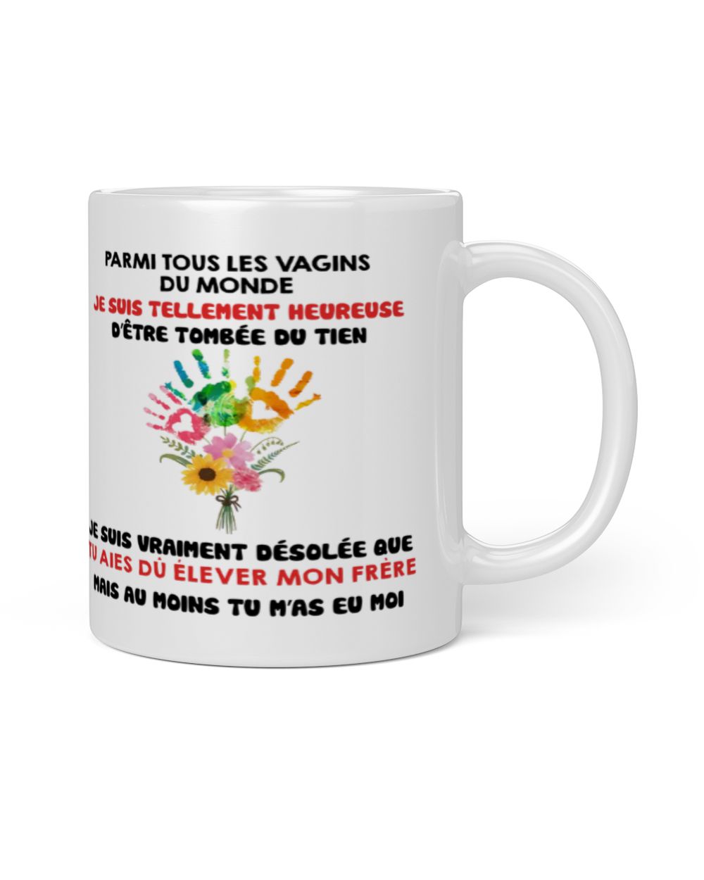 Mug Humour Fête des Mères – Cadeau Première Maman – Tu m’as eu moi White Mug white 11oz