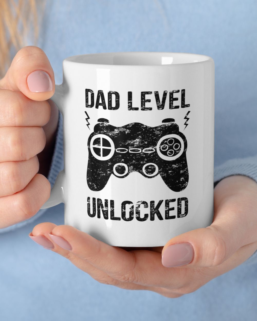 Mens Dad Level Unlocked - New Dad Pregnancy Announcement Shirt White Mug white 11oz