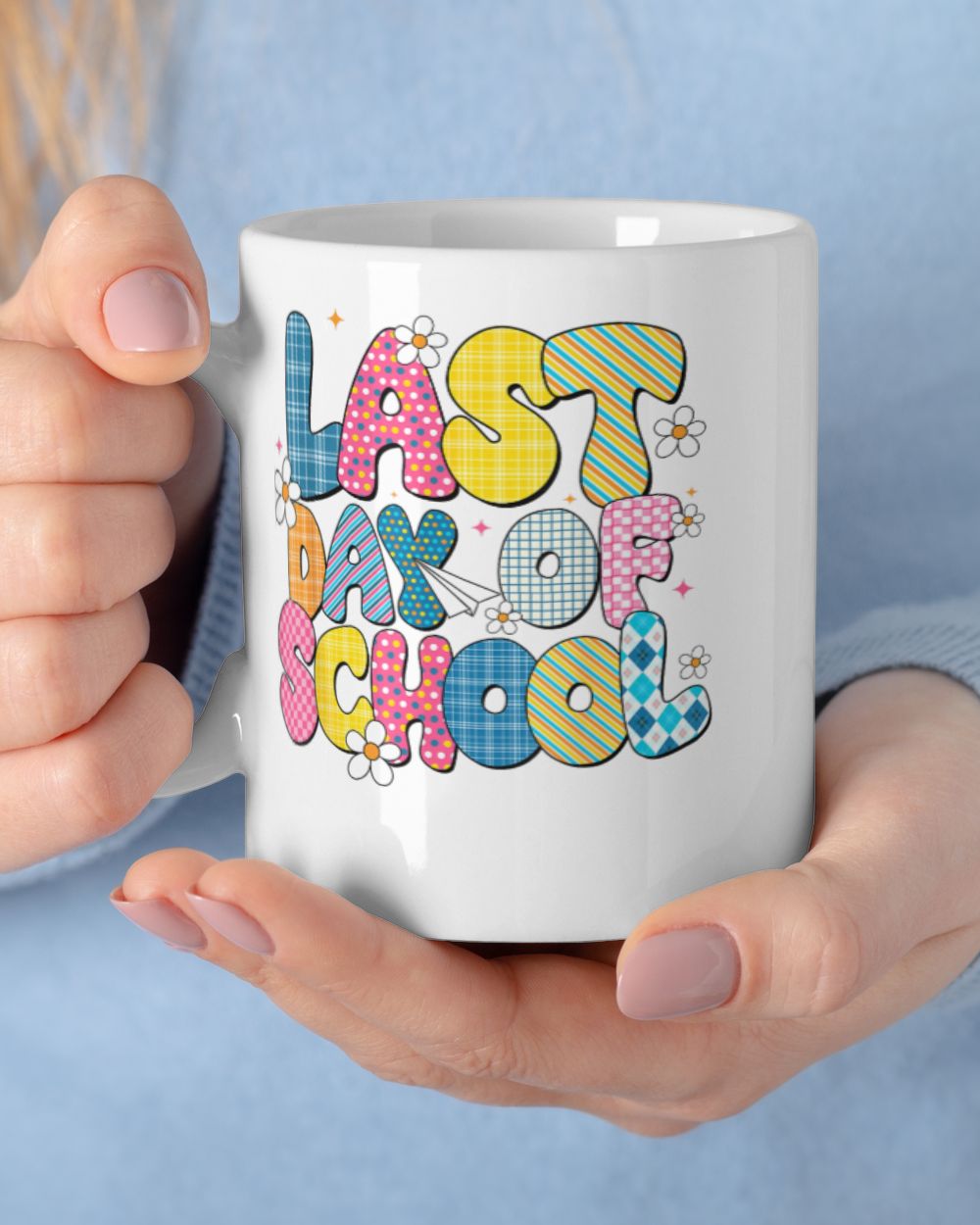 Last Day Of School Coquette School Out Graduation Kids Women White Mug white 11oz