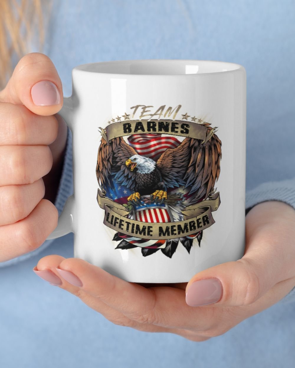 Team Barnes Lifetime Member White Mug white 11oz
