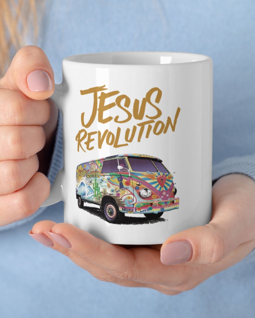 Jesus Revolution Jesus Lord One Way Van car White Mug white 11oz