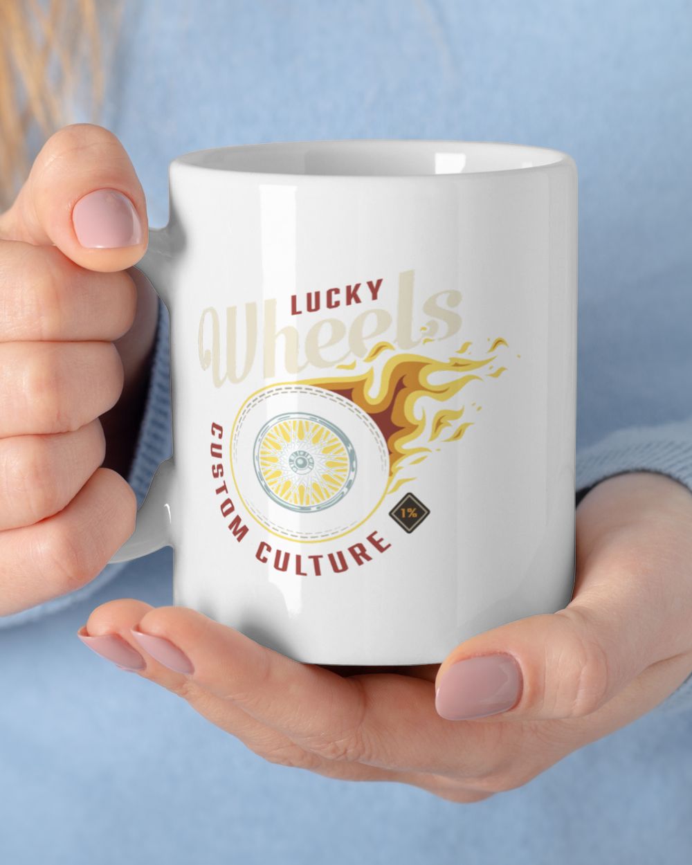 Wheels Lucky Custim Culture Mug White Mug white 11oz