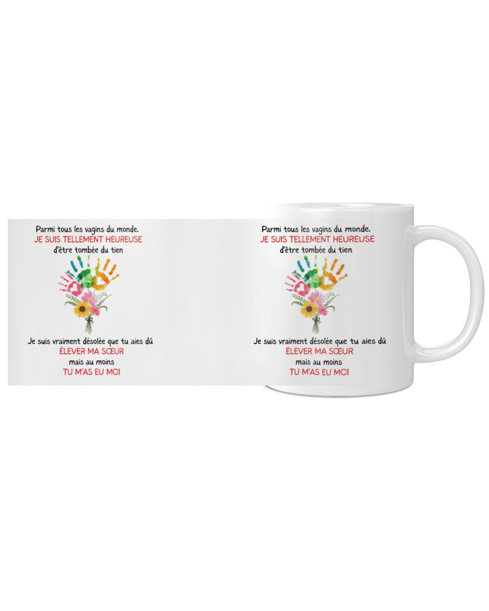 Mug Humour Fête des Mères – Cadeau Première Maman – Tu m’as eu moi White Mug white 11oz