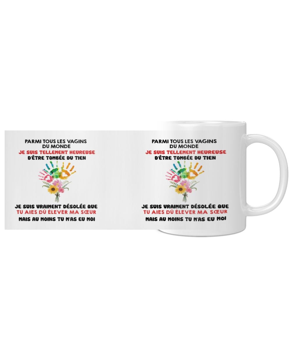 Mug Humour Fête des Mères – Cadeau Première Maman – Tu m’as eu moi White Mug white 11oz