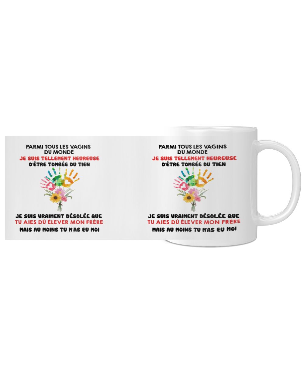 Mug Humour Fête des Mères – Cadeau Première Maman – Tu m’as eu moi White Mug white 11oz