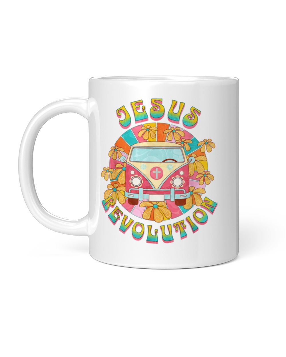 Jesus - Revolution People Retro Van Bus Christian Faith White Mug white 11oz