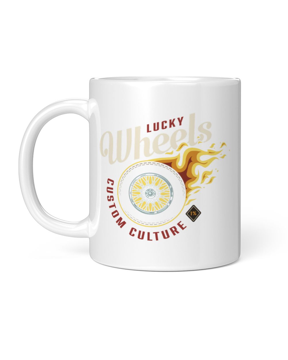 Wheels Lucky Custim Culture Mug White Mug white 11oz