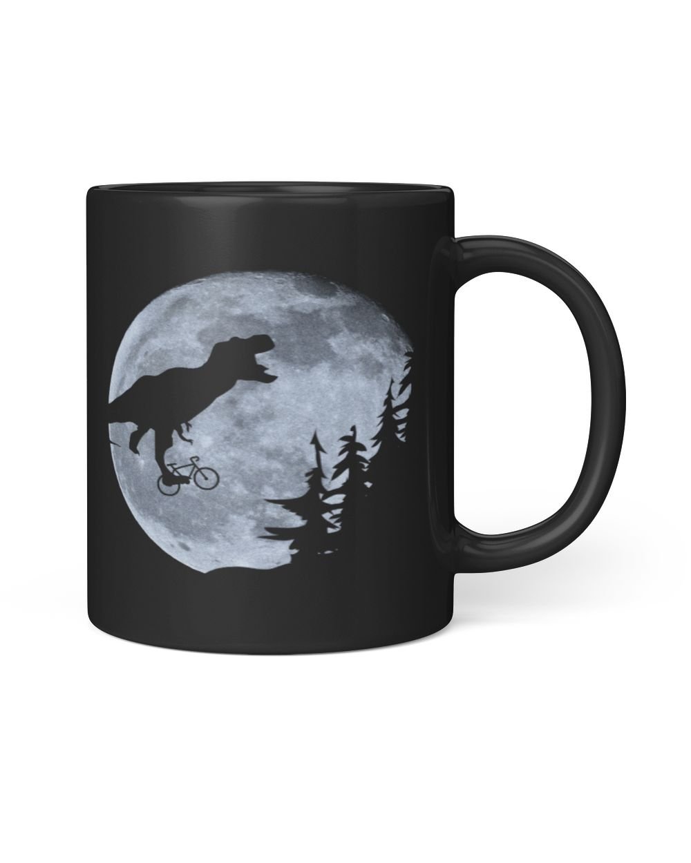 T-Rex Riding To The Moon: An Epic Adventure Awaits! Black Mug 11oz black 11oz