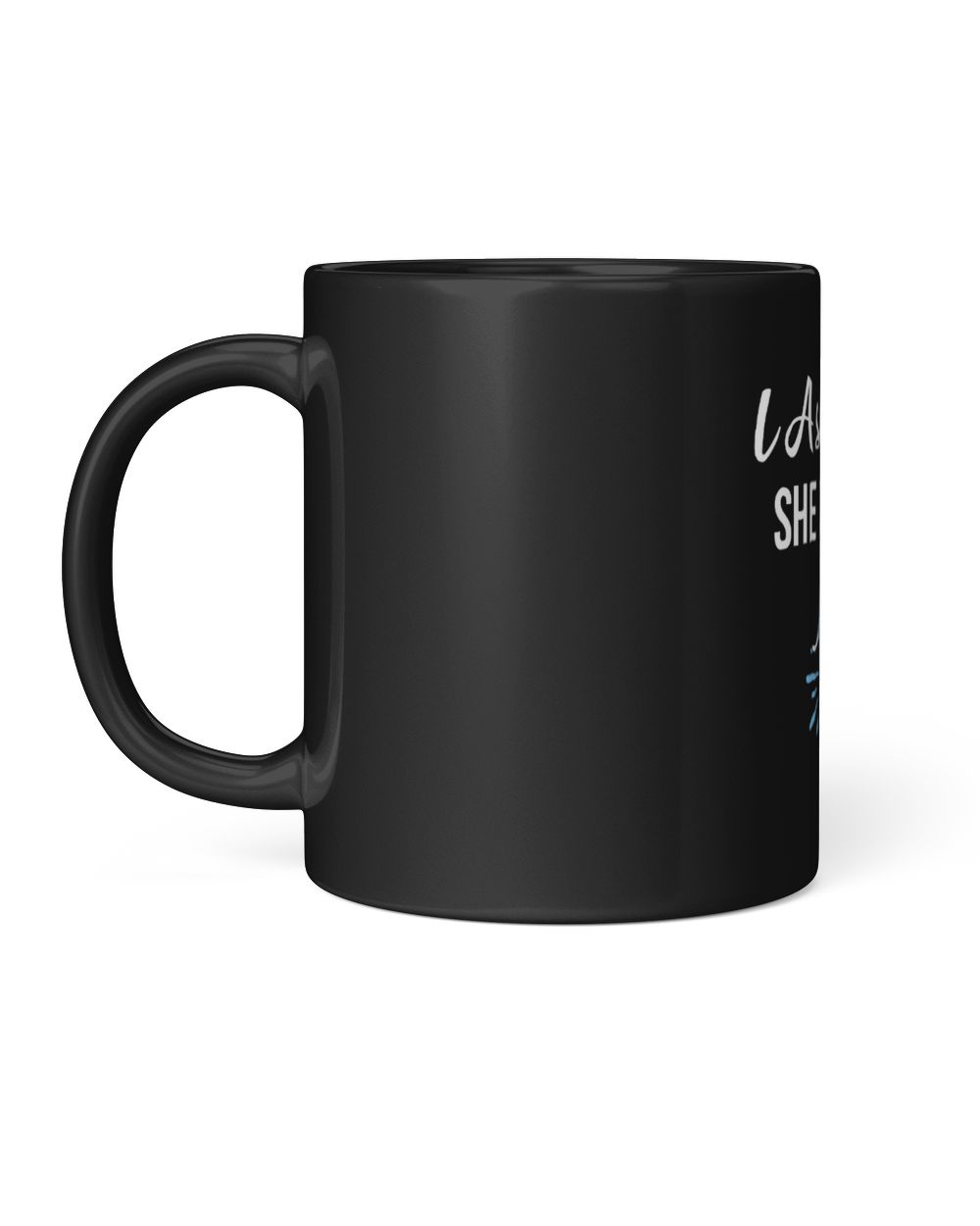 I Asked Her She Said Yes Romantic Couples Engagement Black Mug 11oz black 11oz