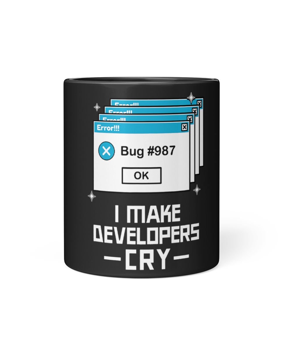 Funny QA Engineer QA Shirt I Make Developers Cry QA Tester Black Mug 11oz black 11oz