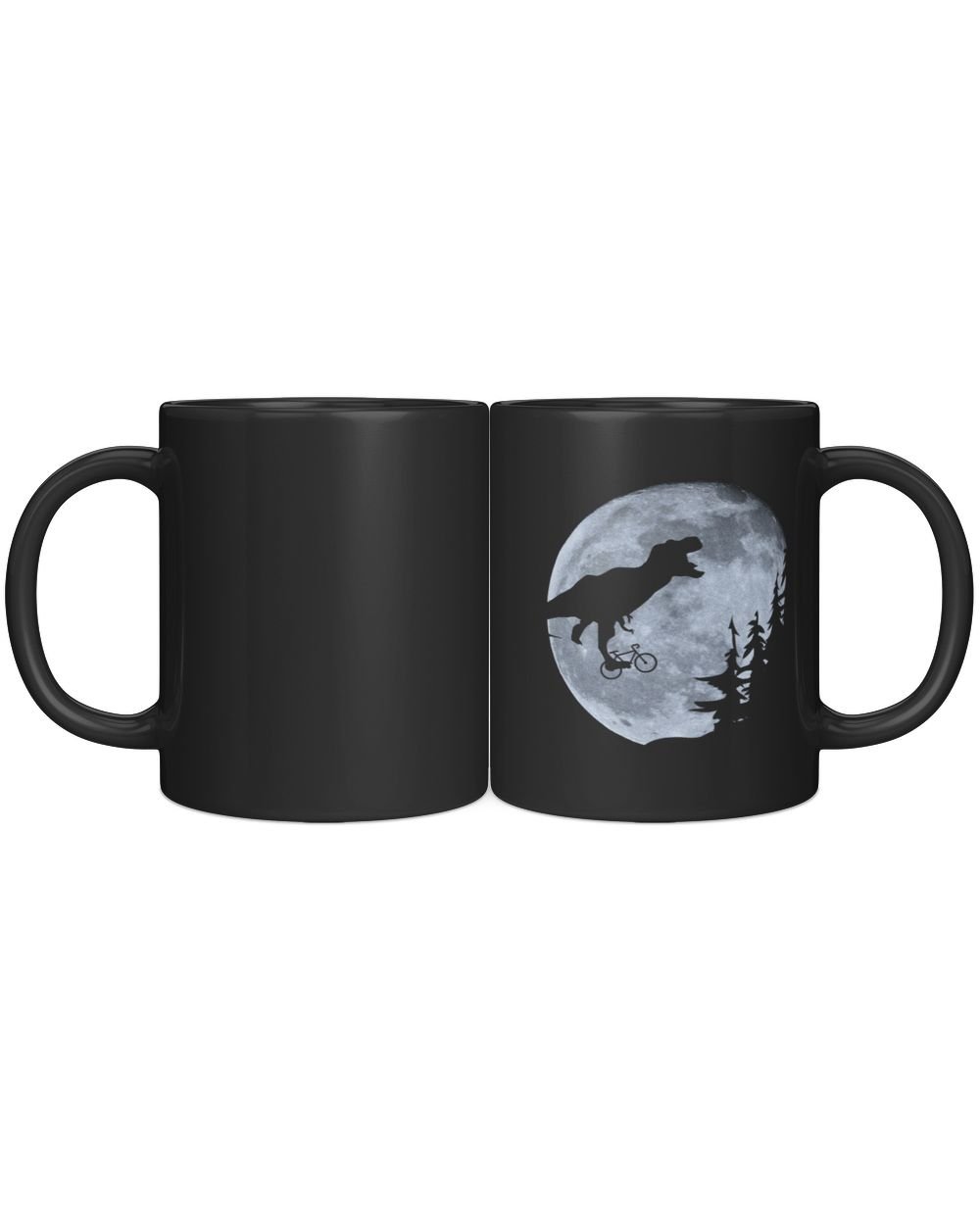 T-Rex Riding To The Moon: An Epic Adventure Awaits! Black Mug 11oz black 11oz