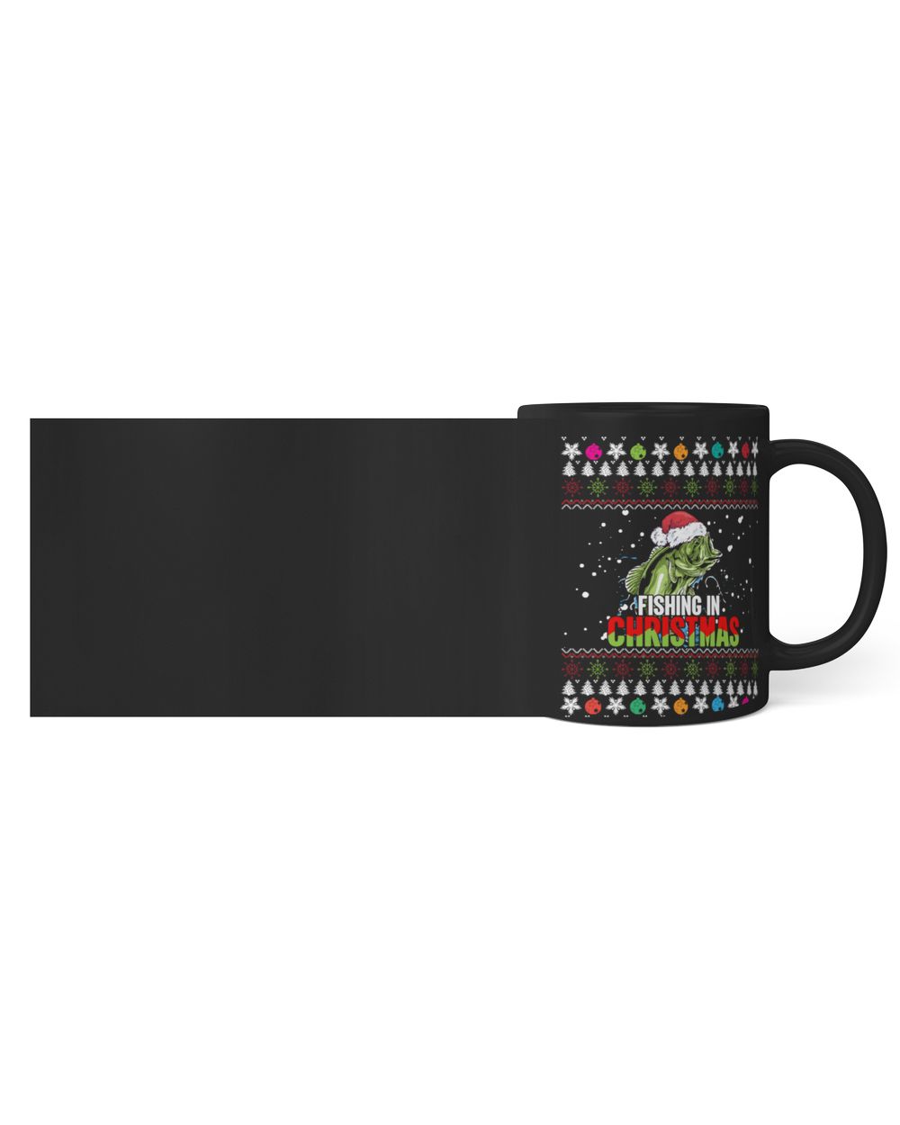 Funny Fishing Christmas (5) Black Mug 11oz black 11oz