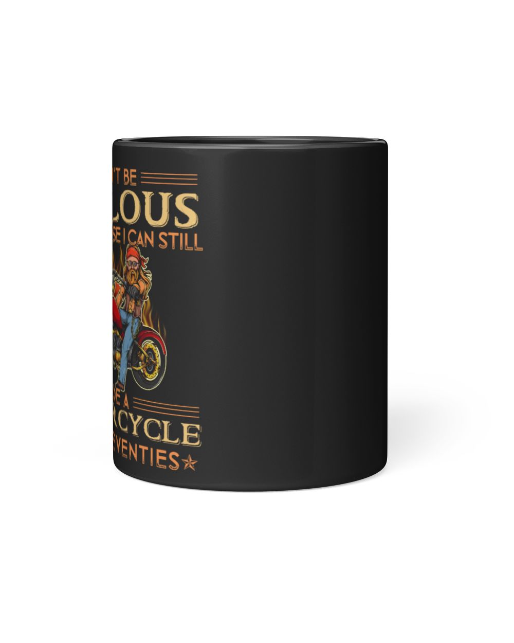 Dont be jealous ride motorcycle in seventies Black Mug 11oz black 11oz