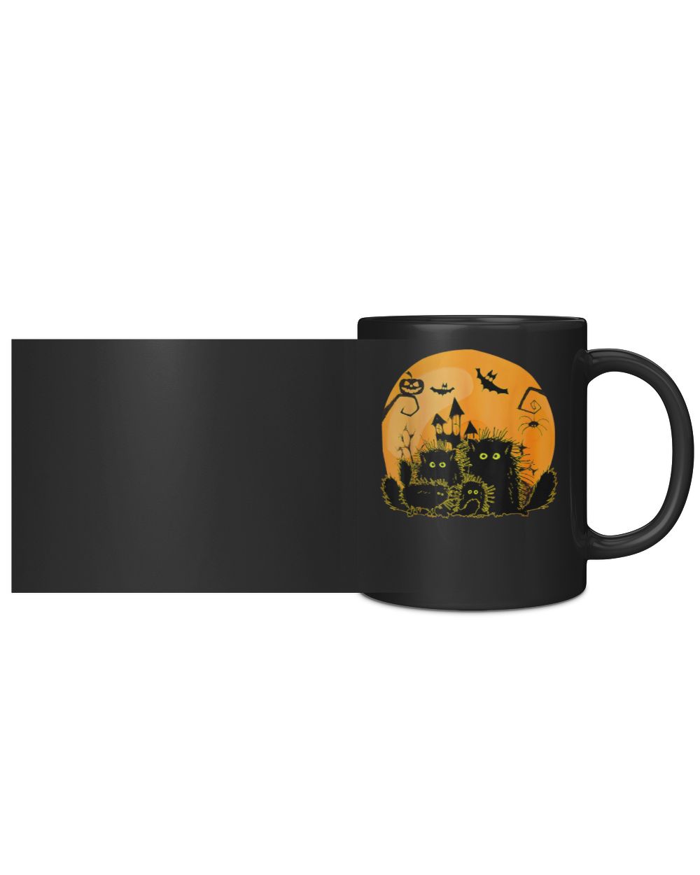 Black Cat Pumpkin Moon Halloween Costume Cat Lover Men Women TShirt Black Mug 11oz black 11oz