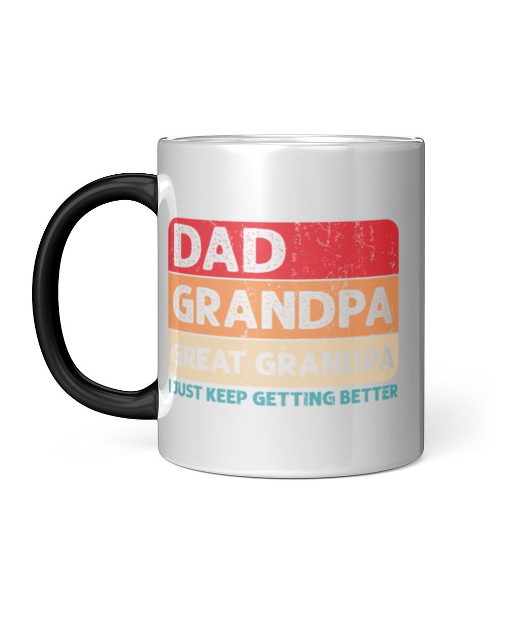 Dad Grandpa Great-Grandpa Mug - Great Grandpa Pregnancy Announcement, Great-Grandpa Gift, Family Baby Announcement Mug Magic Mug 11oz white 11oz