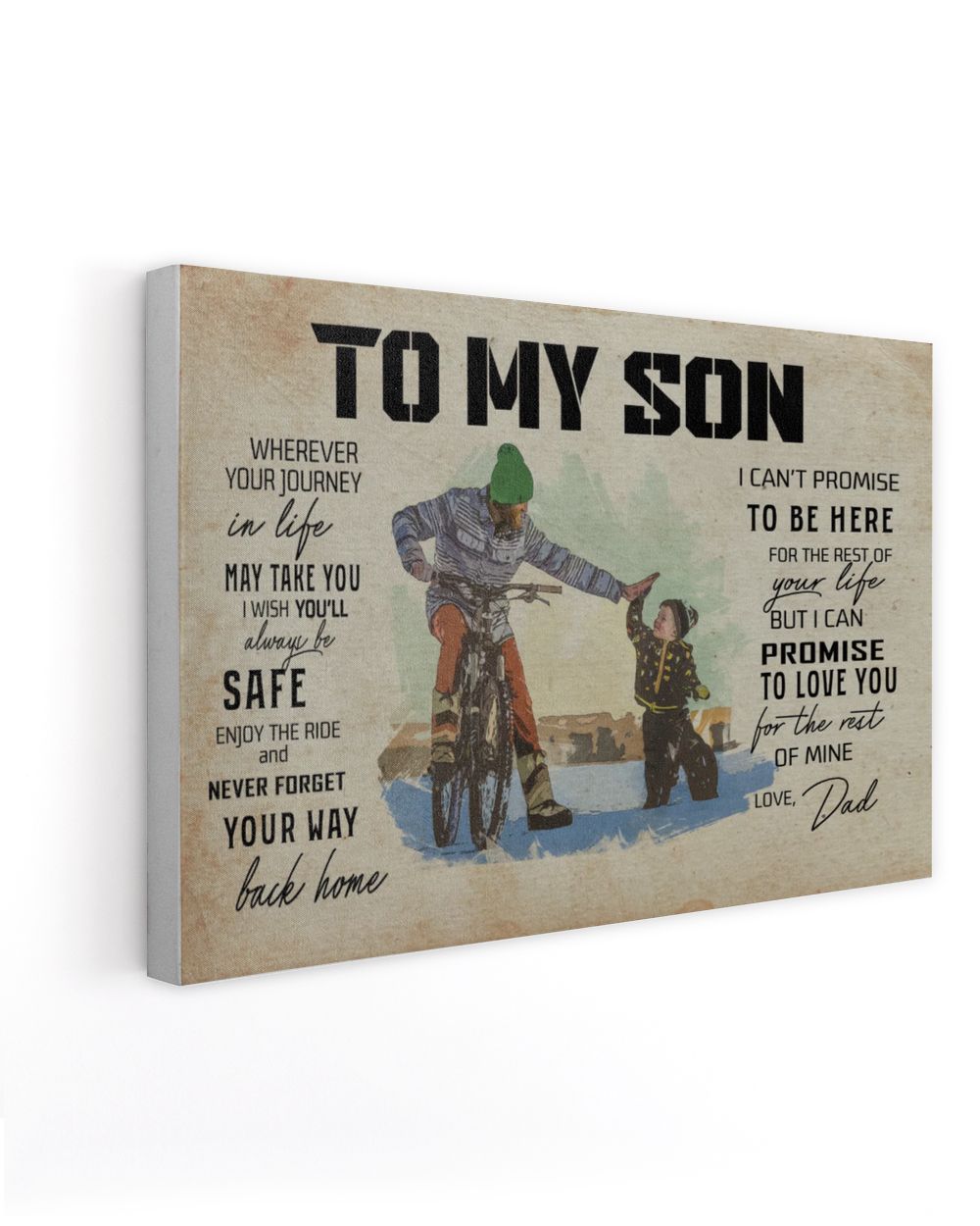 To My Son Ready To Hang Canvas (36X24 inch) white 36x24in