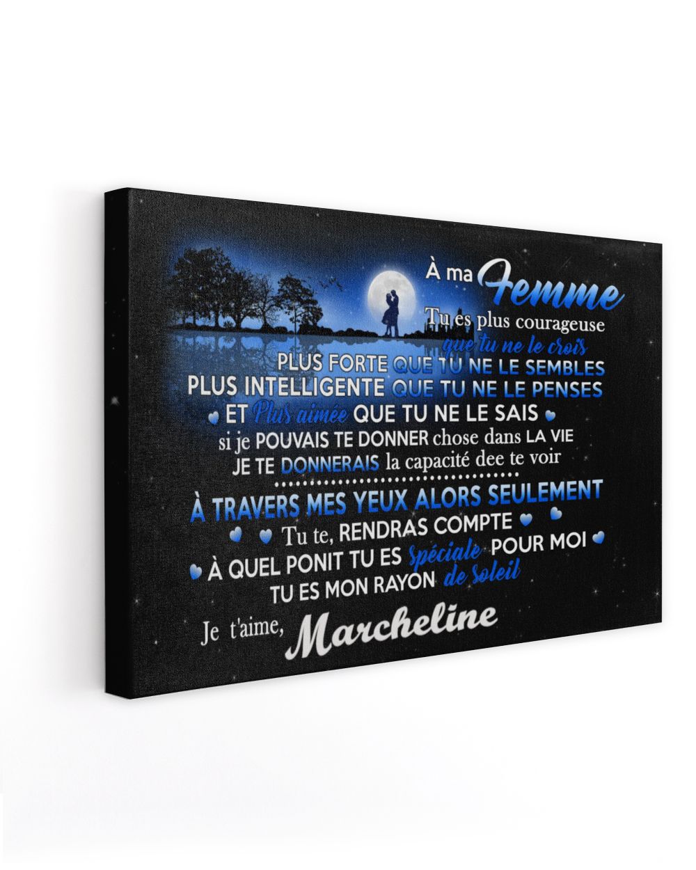 A ma femme Ready To Hang Canvas (36X24 inch) white 36x24in
