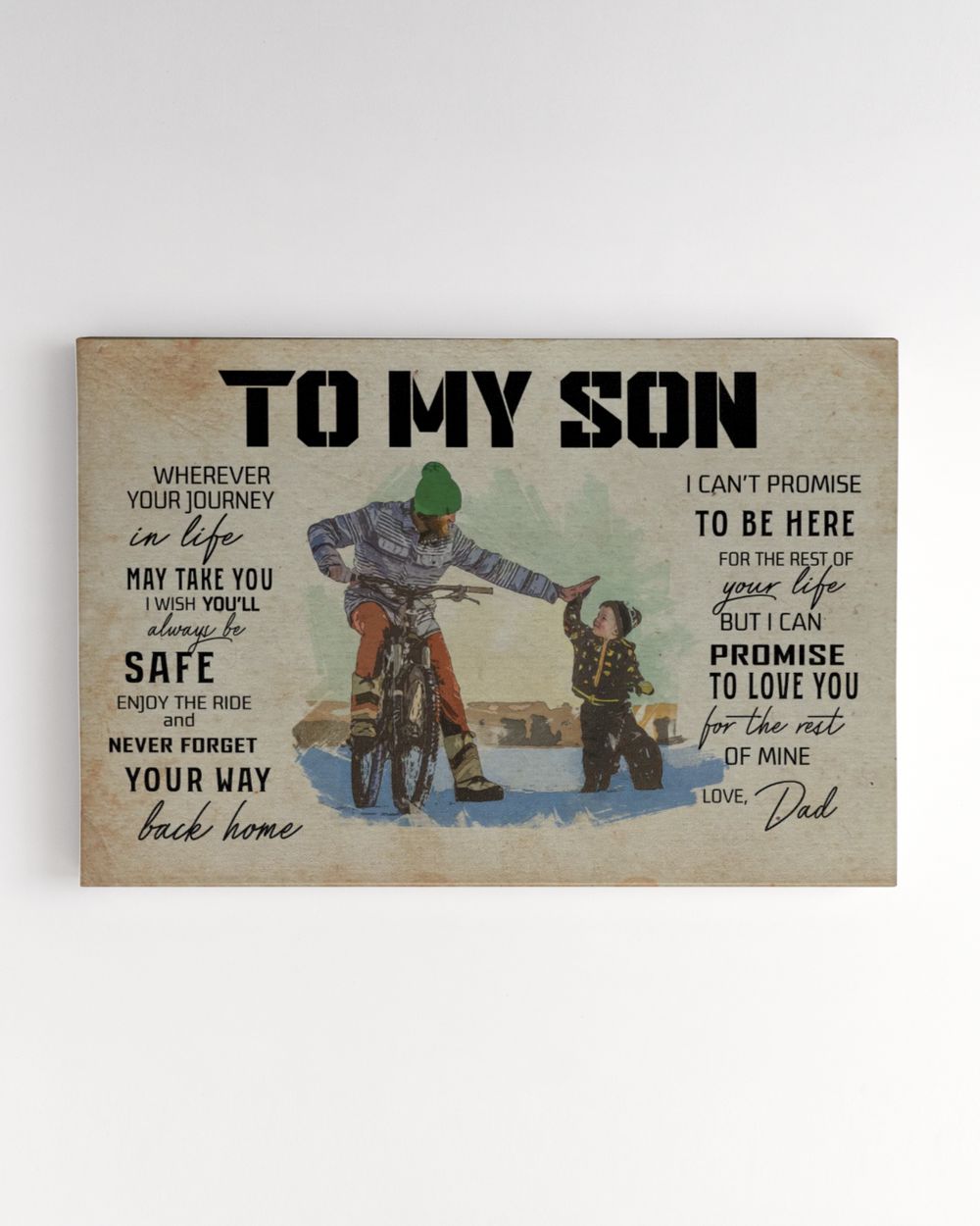 To My Son Ready To Hang Canvas (36X24 inch) white 36x24in